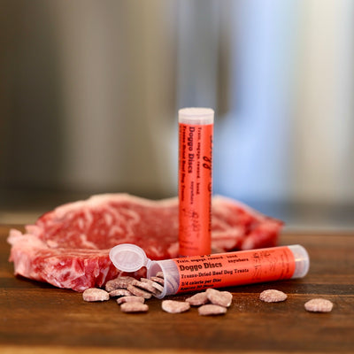 Treat tube of freeze dried dog treats