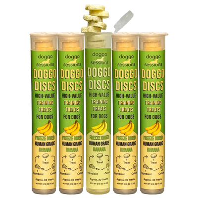 Doggo Discs Banana / 5 Tubes - 150 treats