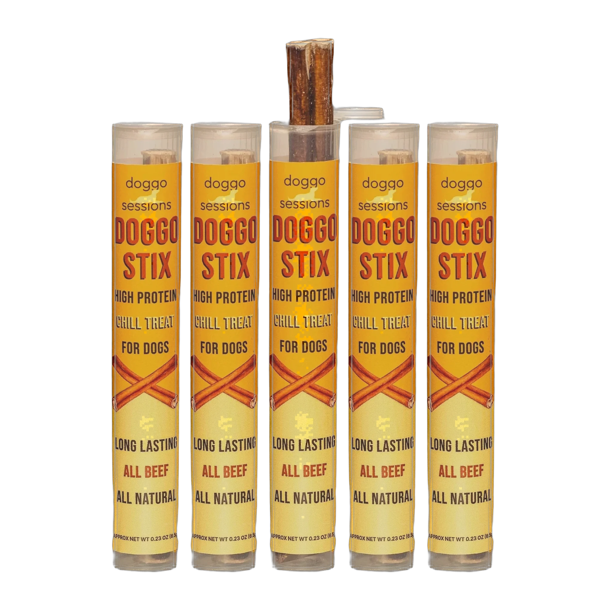 Doggo Stix all-beef chews, five Treat Tubes